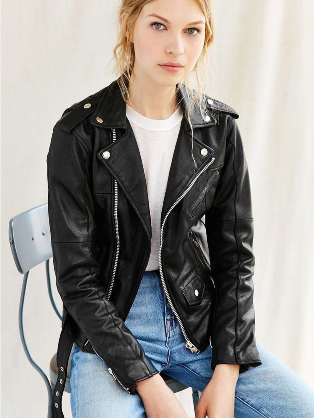 Urban Outfitters Black Faux Leather Moto Jacket